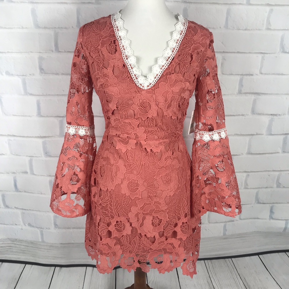 Alexia Admor Ruffled Long Sleeve Lace Dress (S)NWT - Picture 1 of 8